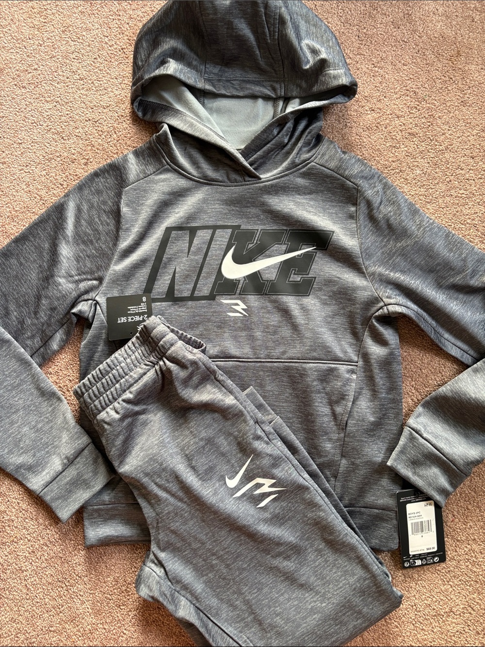 Nike Kids Boys hoodie pants jogger track suit athletic sports set size 8 NWT